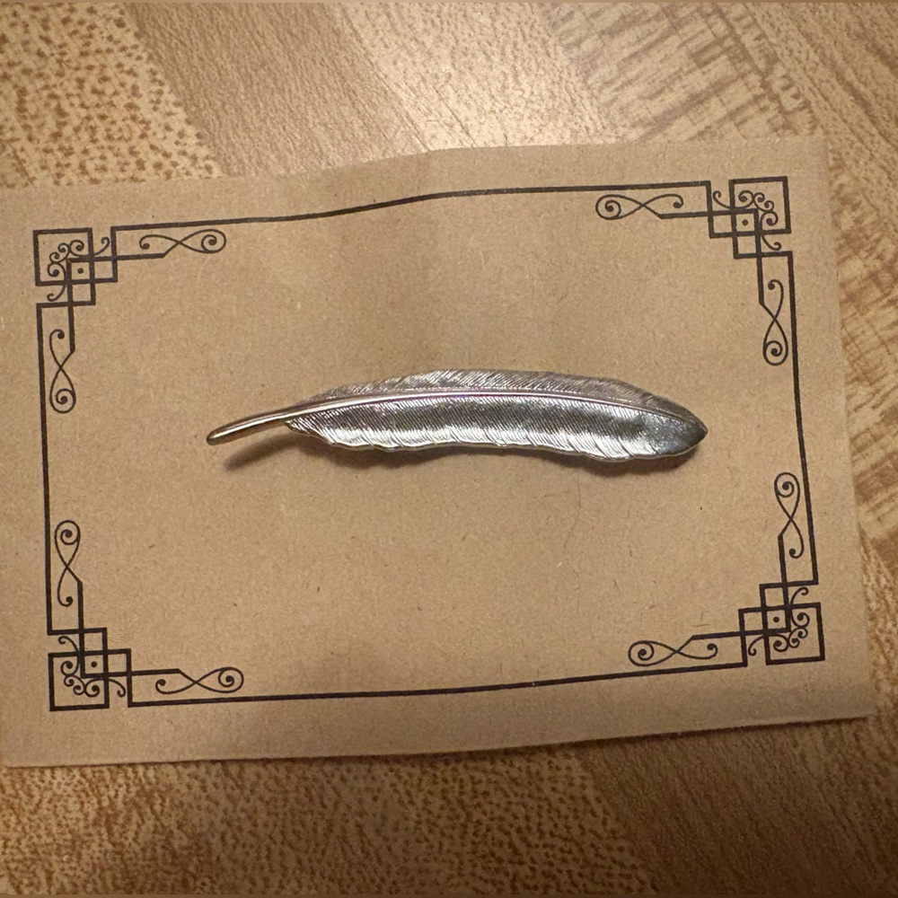 Silver Feather Brooch